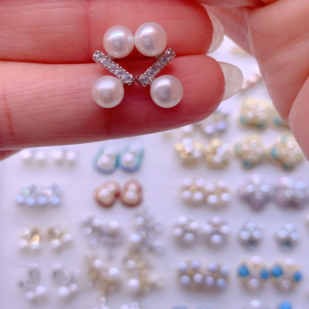 耳饰合金淡水珍珠