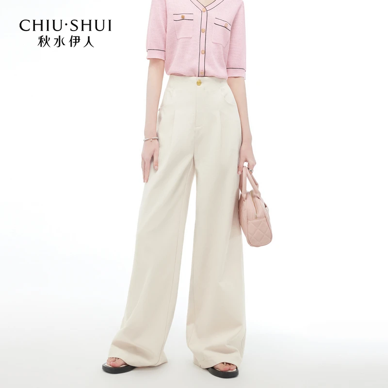 【丽公主】秋水伊人裤新款女装高腰直筒显瘦长裤624202A080266