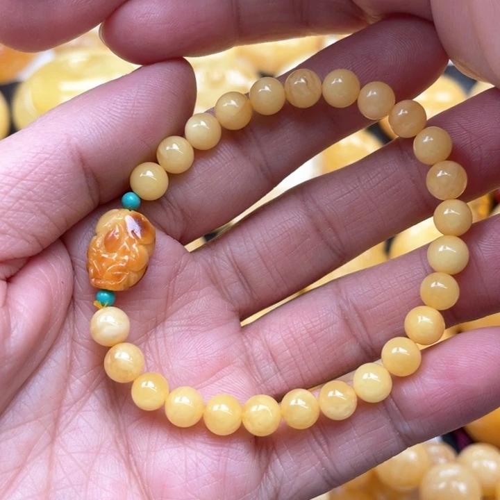 蜜蜡裸石未镶嵌蜜蜡6➕手串