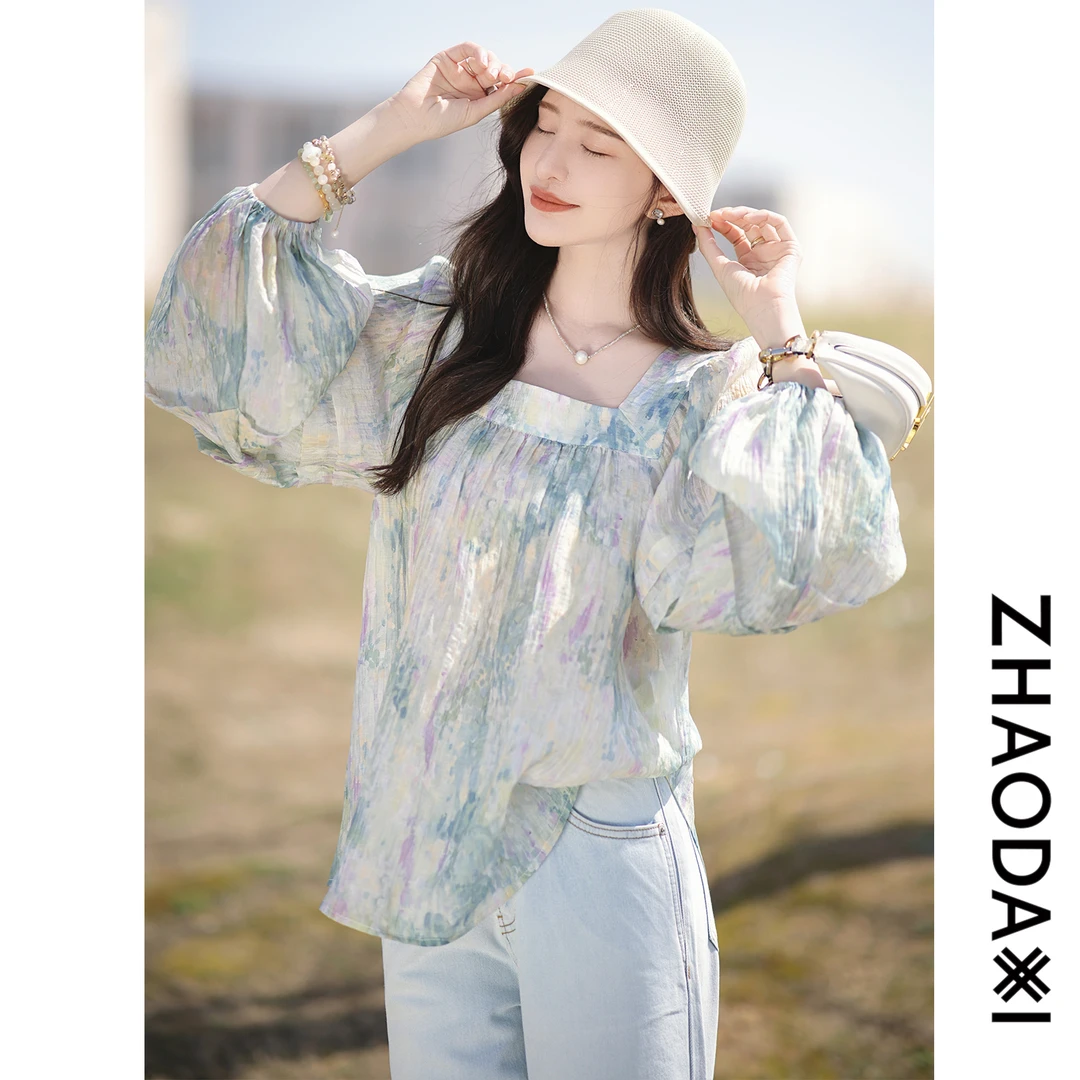 【赵大喜】现货！芙蕖小衫｜独特别致气质小衫夏季百搭方领