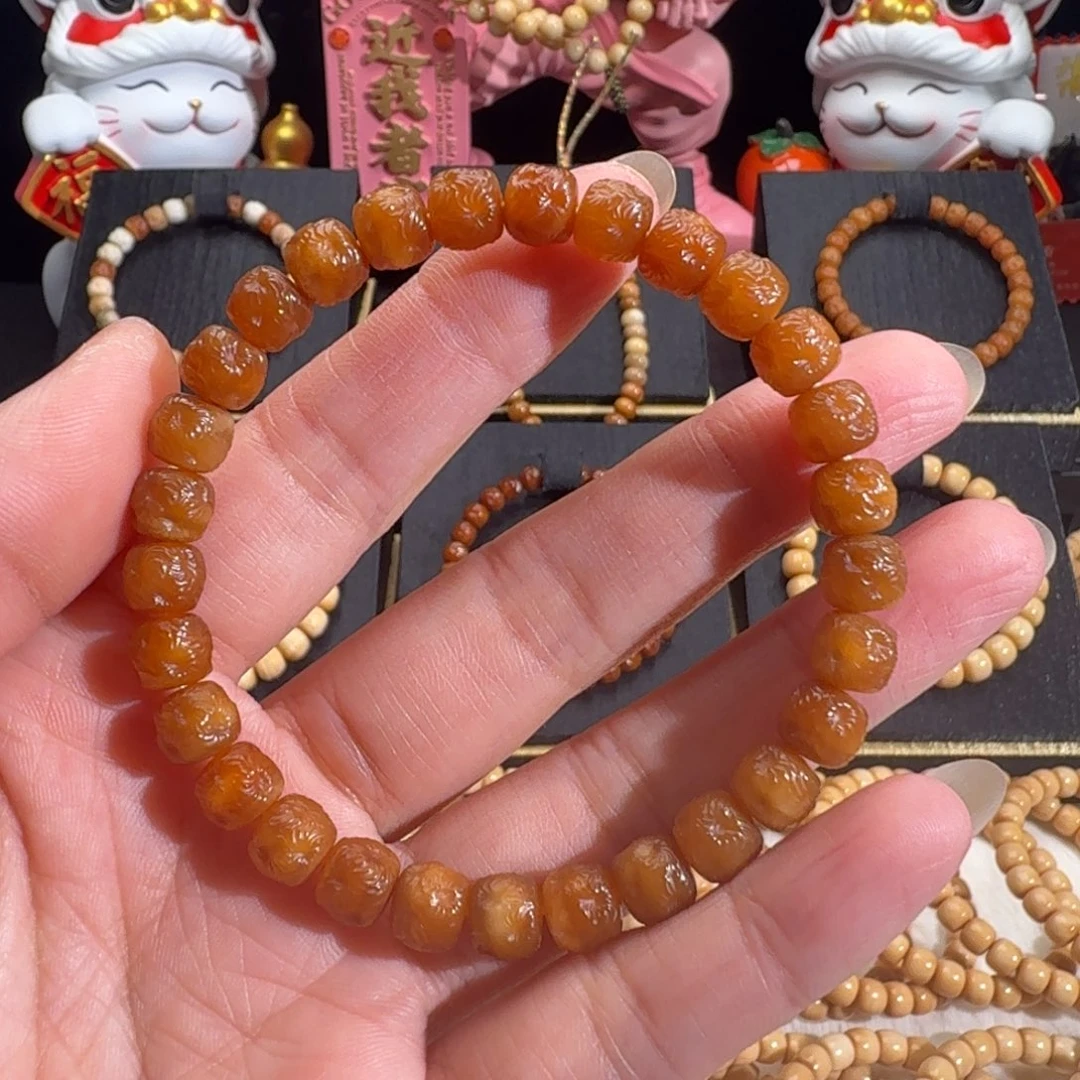 小***了手串龙脊菩提玉化烟花手串