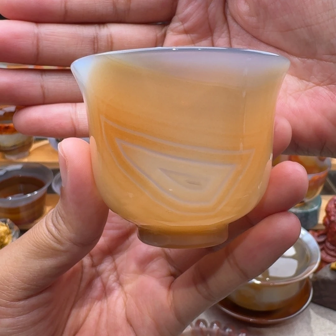 未镶嵌玛瑙茶杯玛瑙/玉髓