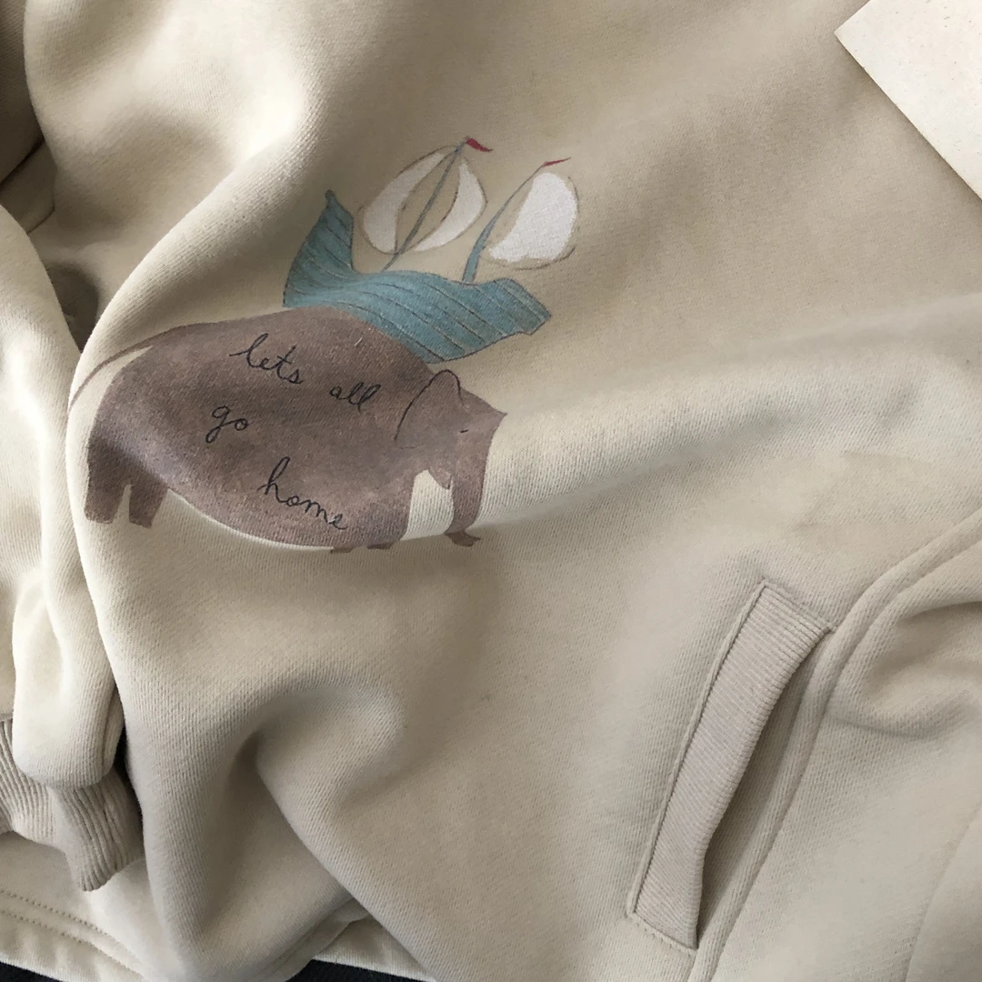 女童小可爱加绒一体绒卫衣24A411