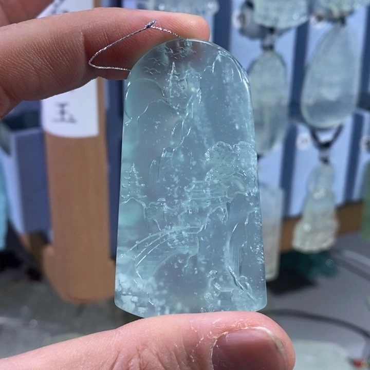 岫玉未镶嵌吊坠吊坠