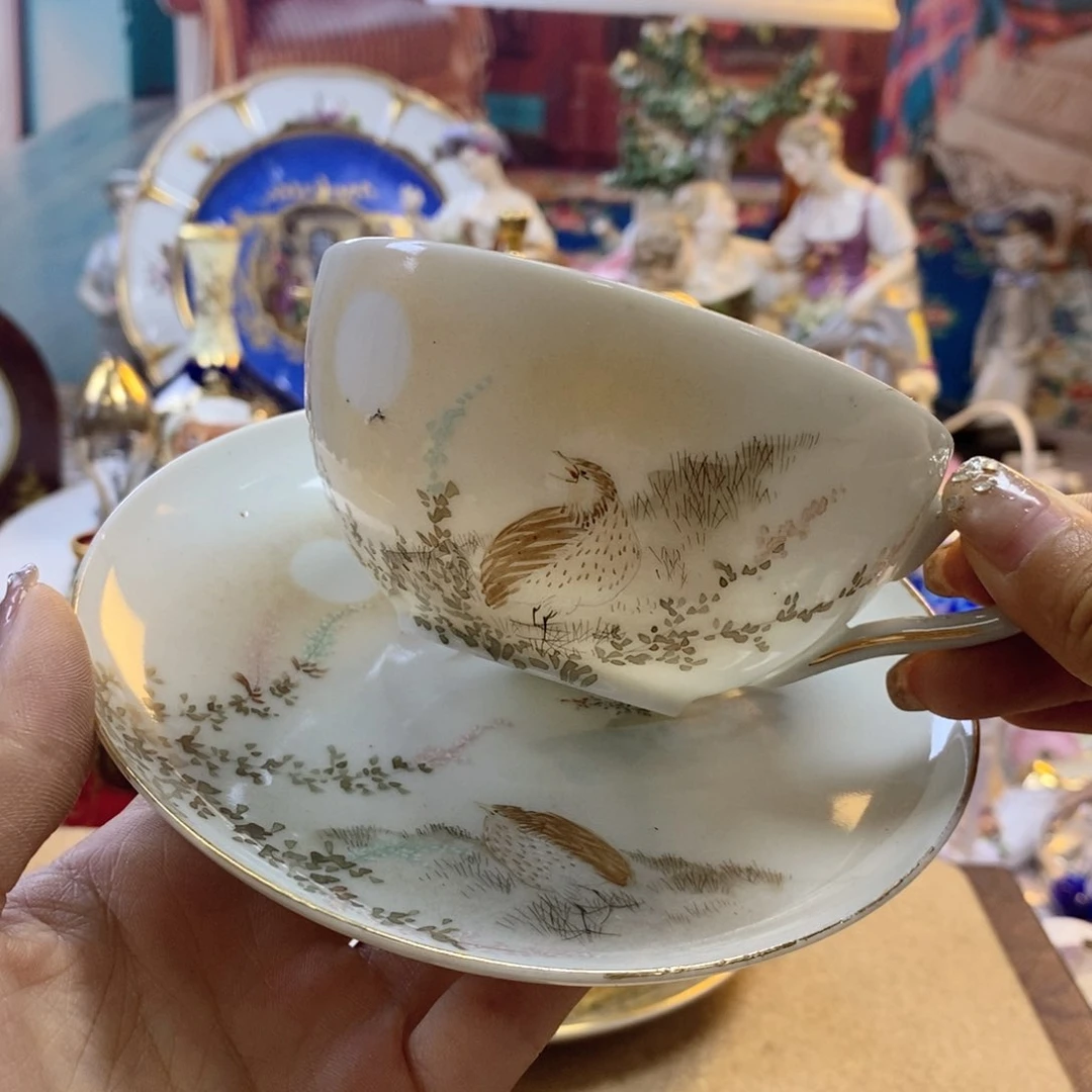 手绘瓷器欧瓷咖啡杯水晶杯