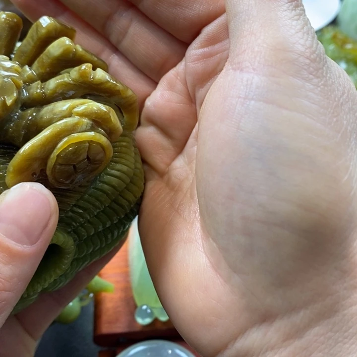 北***¹蛇纹石玉未镶嵌手把