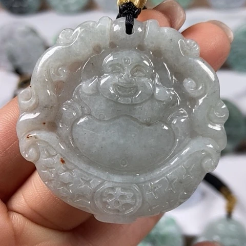 翡翠颈饰未镶嵌逍遥佛福利
