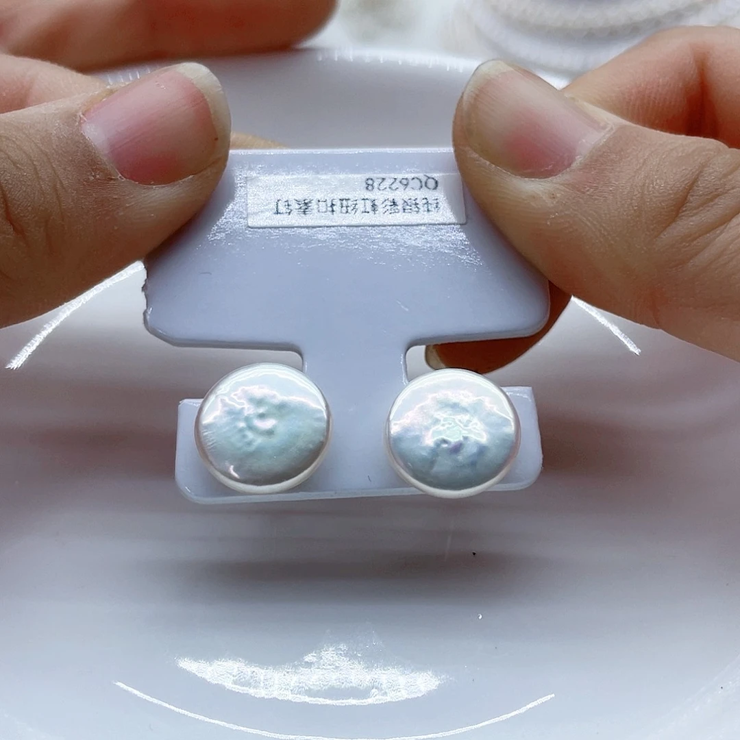 银S925镶嵌耳饰淡水珍珠