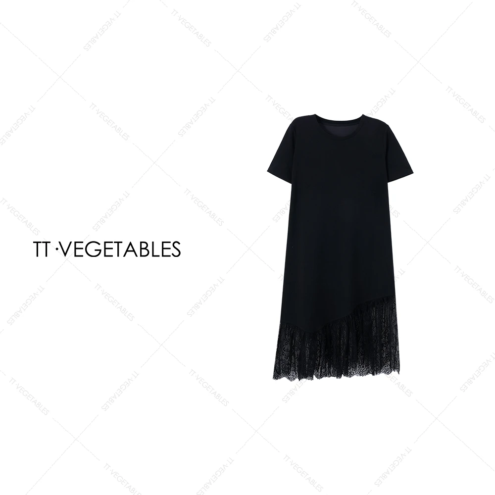 听潮 春夏新款百搭气质显瘦圆领长裙子简约宽松女士连衣裙511662