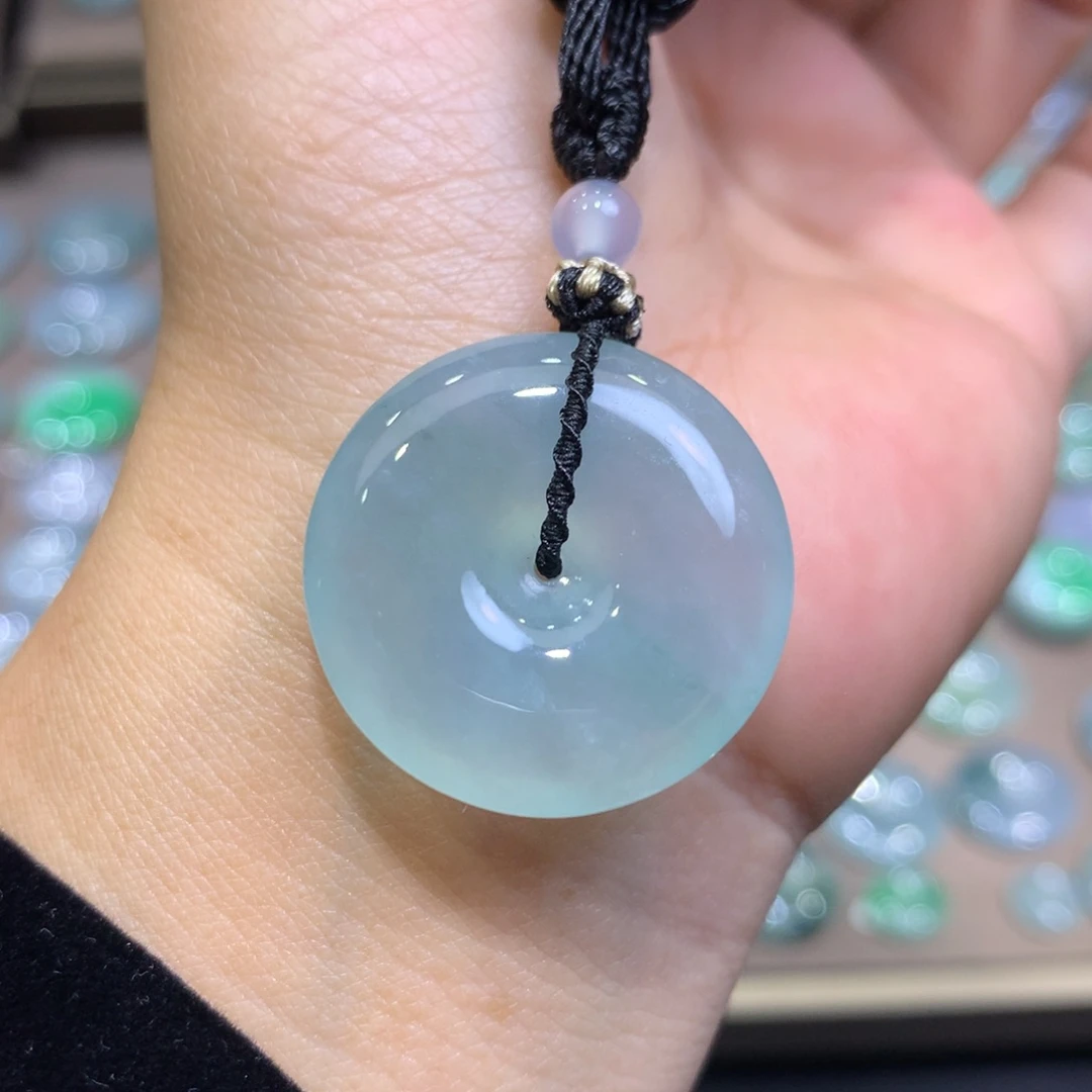 翡翠未镶嵌颈饰平安扣26.5^6.1