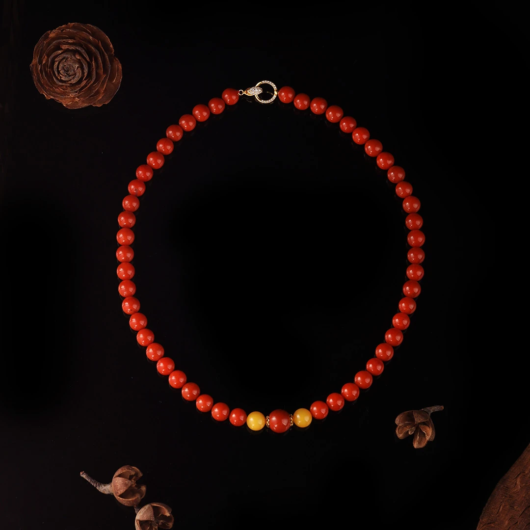 KARSOR/卡奢天然 南红玛瑙 珠串项链 X3348