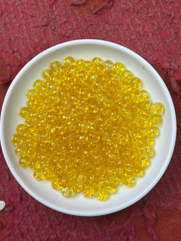 天然珠宝玉石散珠 黄幽灵水晶Y810   10mm  25颗 （赠弹力绳）