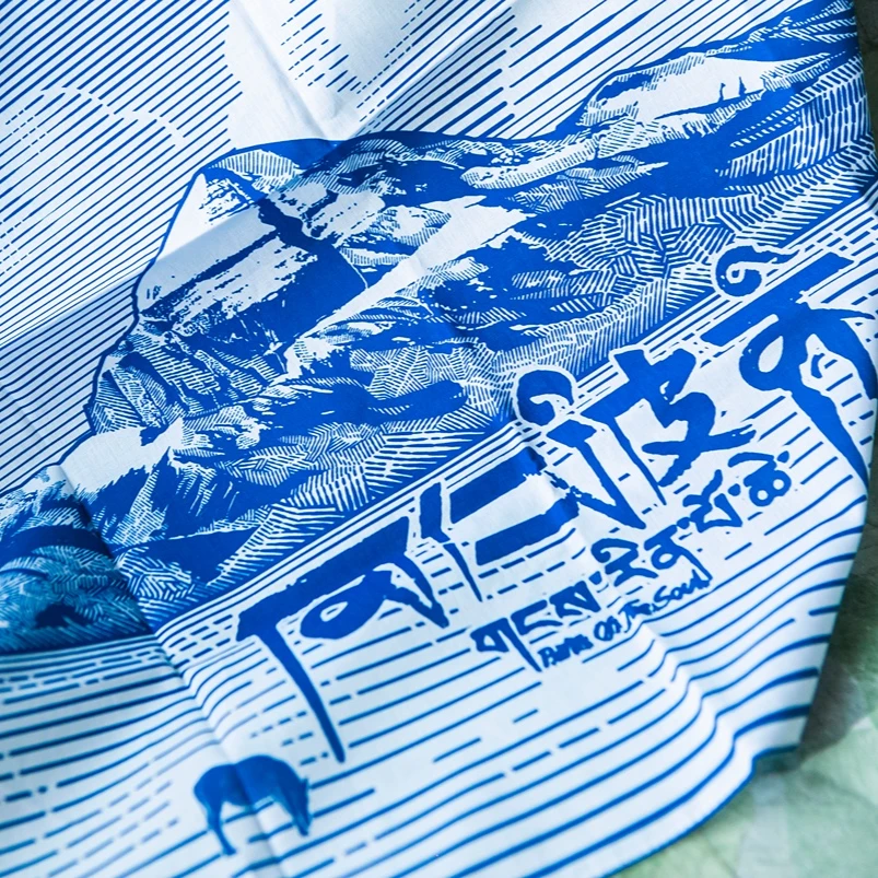 冈仁波齐包袱巾夏季百搭薄款印花包袱巾