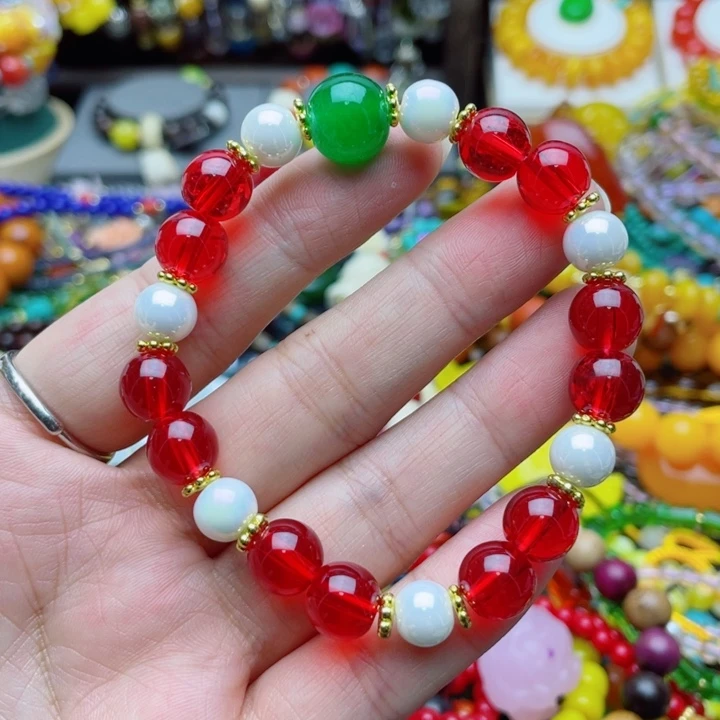 树脂制品4号红色手串