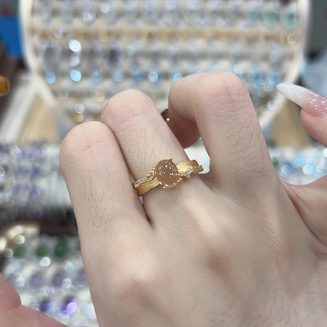 戒指银S925镶嵌黄晶