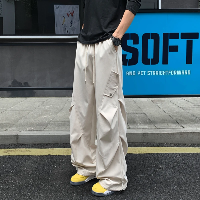 秋冬新款美式休闲裤工装裤男直筒运动裤潮牌宽松户外伞兵裤百搭款