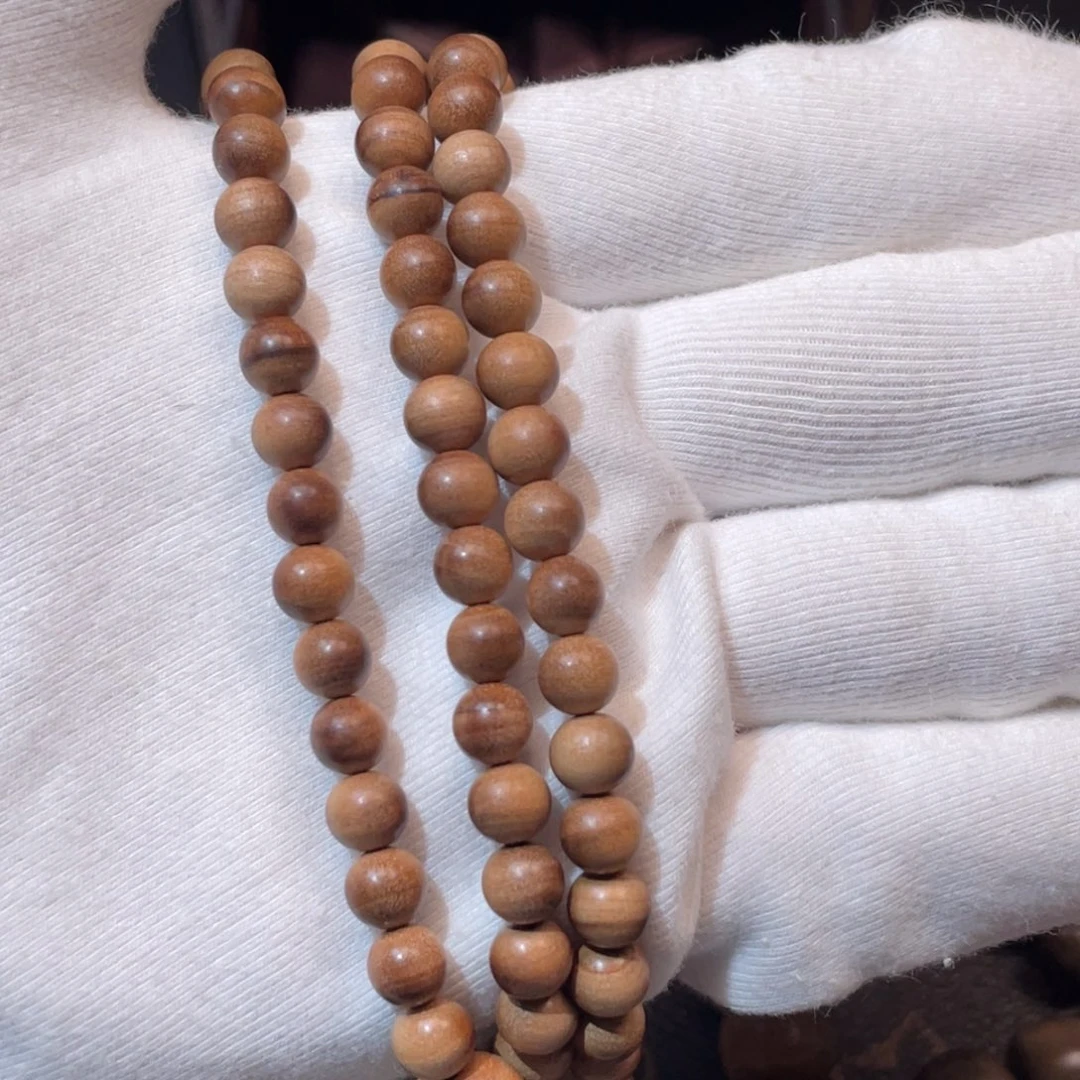 无***人檀香木老山檀横纹黑肉0.6手串