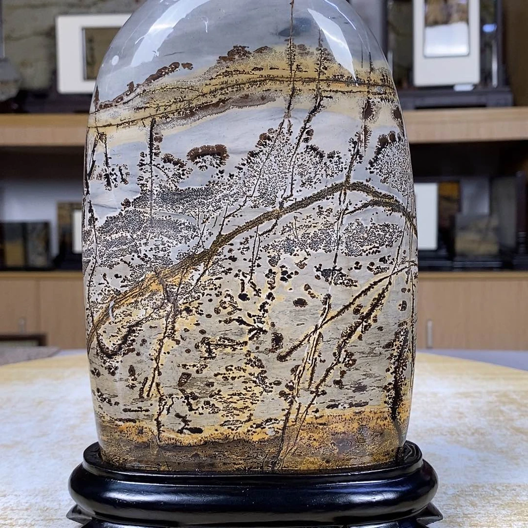 张***武砖雕广西国画石摆件