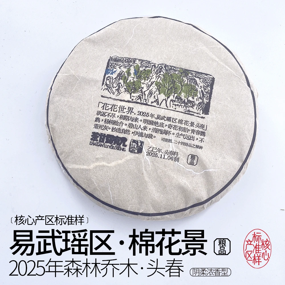 【核心产区标准样】2025年易武百花潭原野香带瑶区棉花景乔木头春