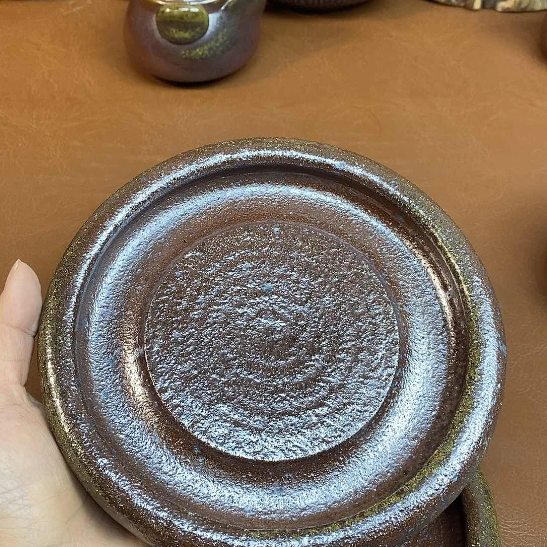 壶柴烧粗陶壶承一物一拍16cm