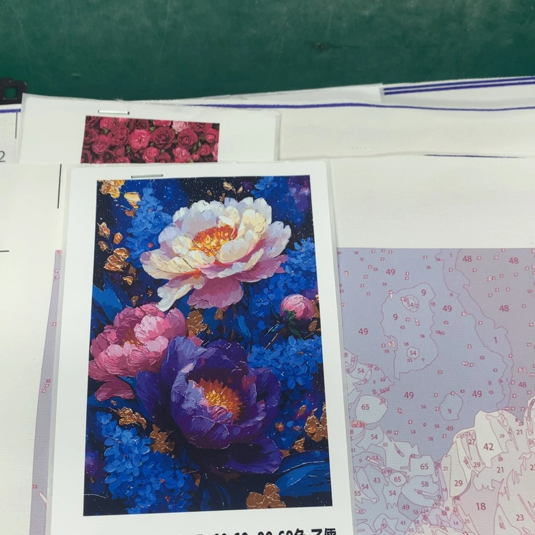 棉布丁*妈（有画布）紫金牡丹 中尺寸 棉布