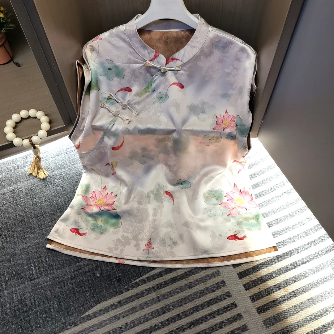 【荷塘月色小衫-1】夏季气质时尚新中式复古提花上衣0812