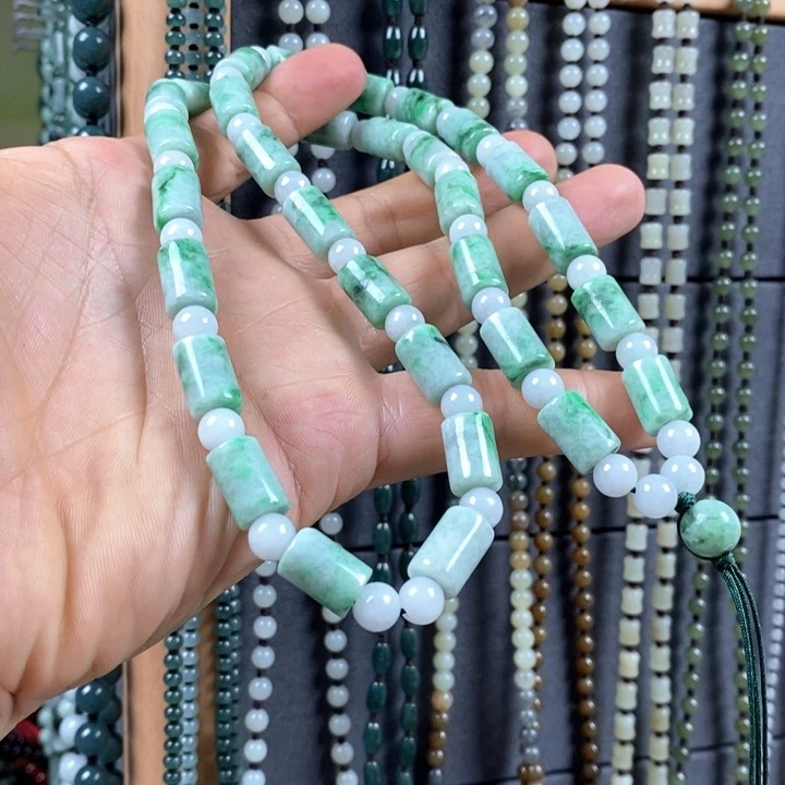 持***恒翡翠未镶嵌项链翡翠竹节项链