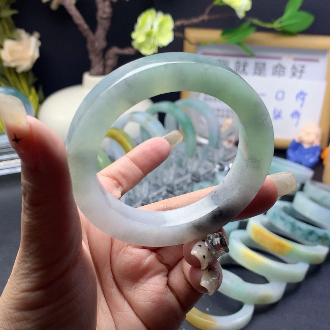 定制翡翠未镶嵌手镯53_56