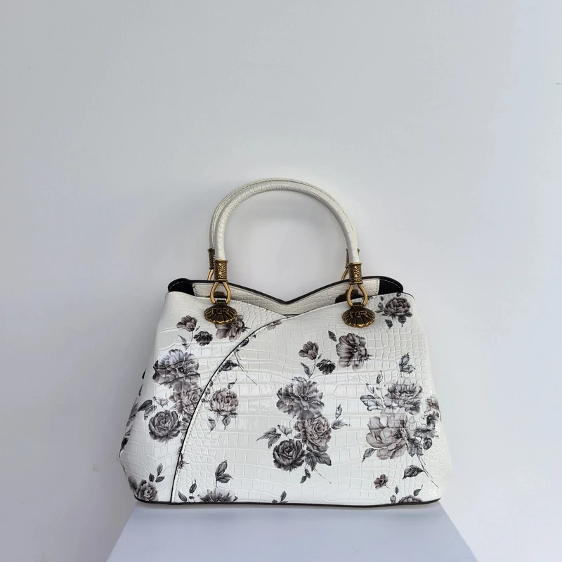 2025新款玫瑰花手提包727白色-02