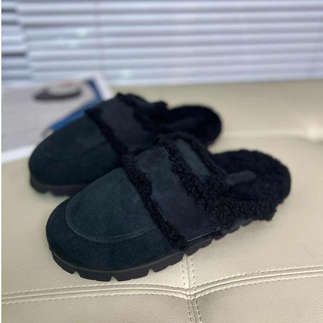 皮毛一体毛拖休闲包头时尚保暖加绒包头鞋