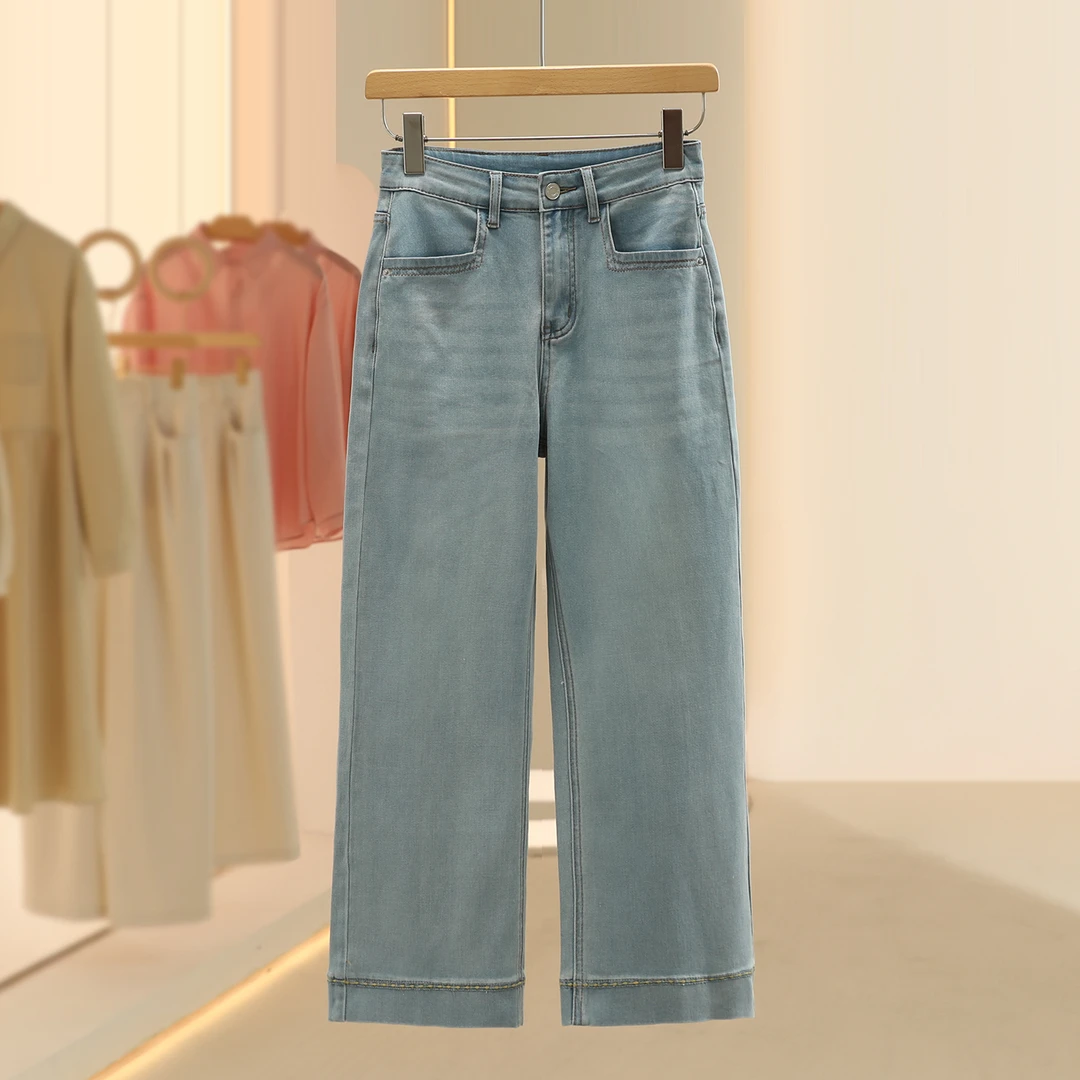 【朗系列 旗舰同步】水浅色系直筒牛仔裤百搭2025夏