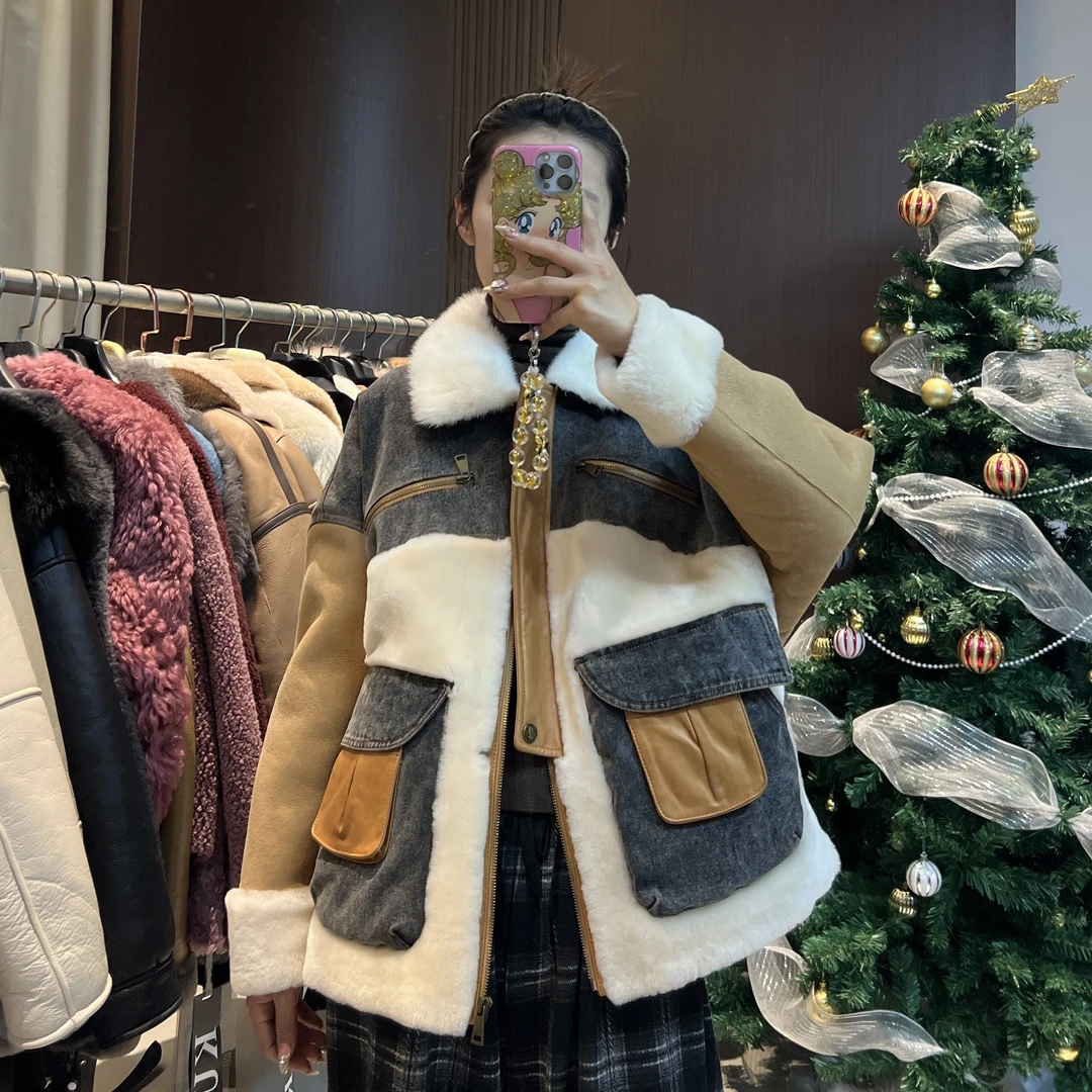 实体清货！皮毛一体外套77958FE