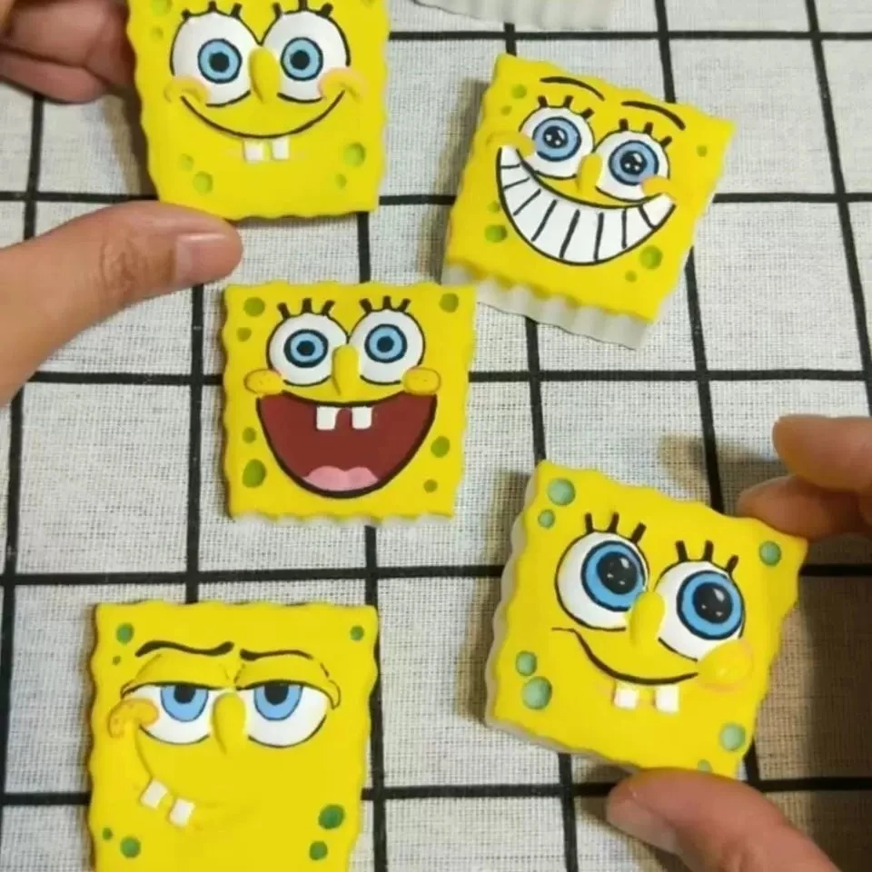 海绵宝宝石膏娃娃涂色玩具儿童手工DIY彩绘益智涂鸦手伴礼品送人