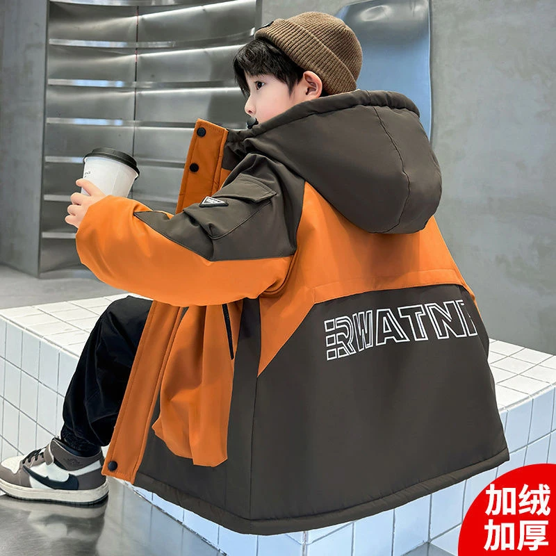 男童棉衣外套冬季加厚2025新款炸街男孩冬装棉袄加绒儿童派克棉服