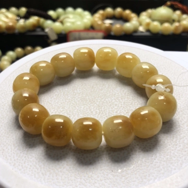 和田玉手串未镶嵌卡14