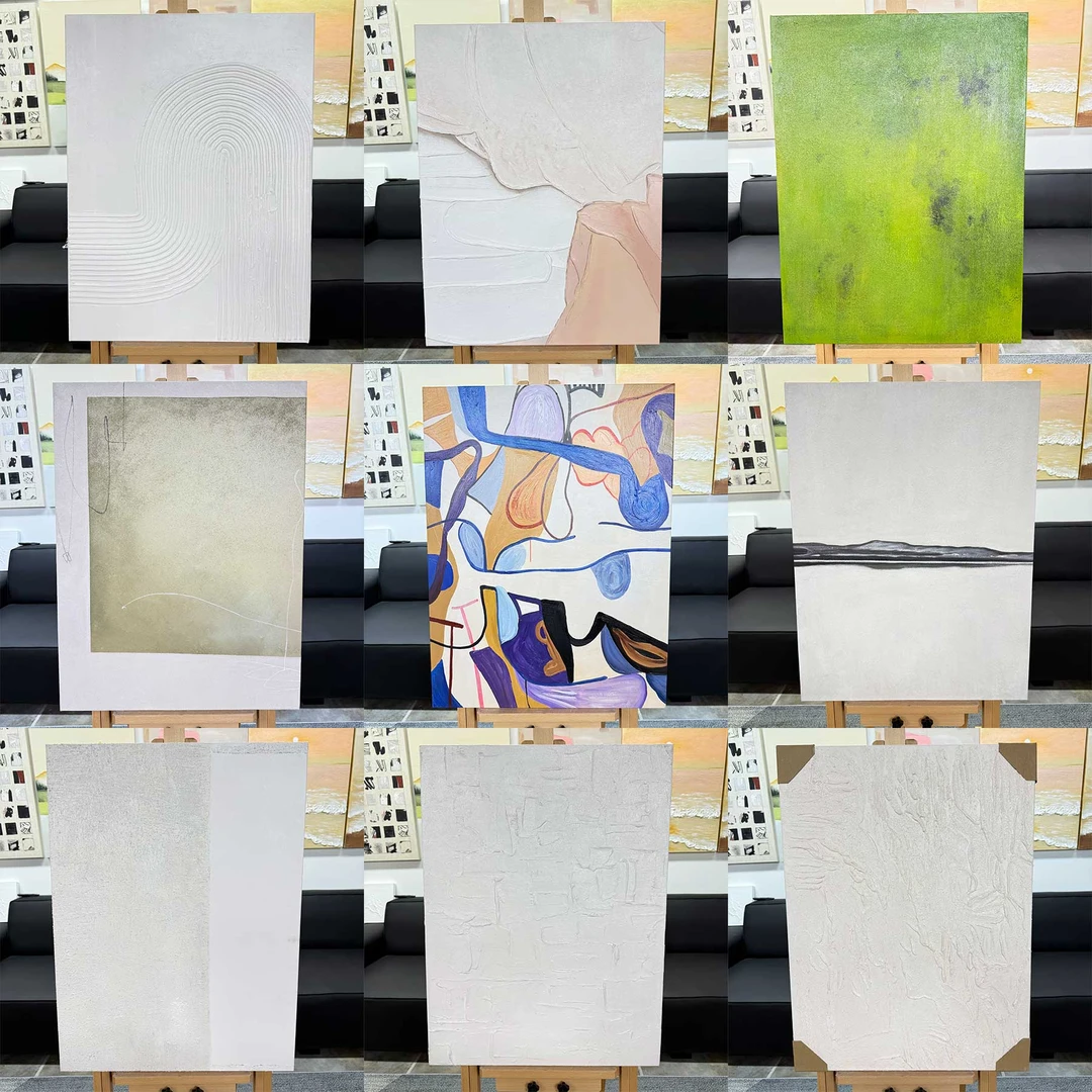 【现货捡漏】60*80cm纯手绘油画抽象奶油风现代客厅玄关装饰画挂画