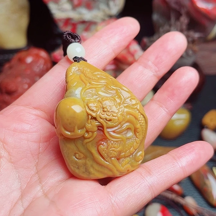 青***檬田黄石精品田黄精品挂件