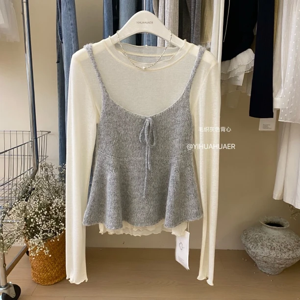 BMM-2305(不含内搭)新款韩系初春百搭毛织背心马甲