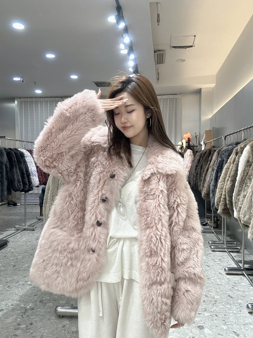 Avril2024"双面穿~"进口托斯卡纳羊皮毛一体女皮草毛毛外套20686