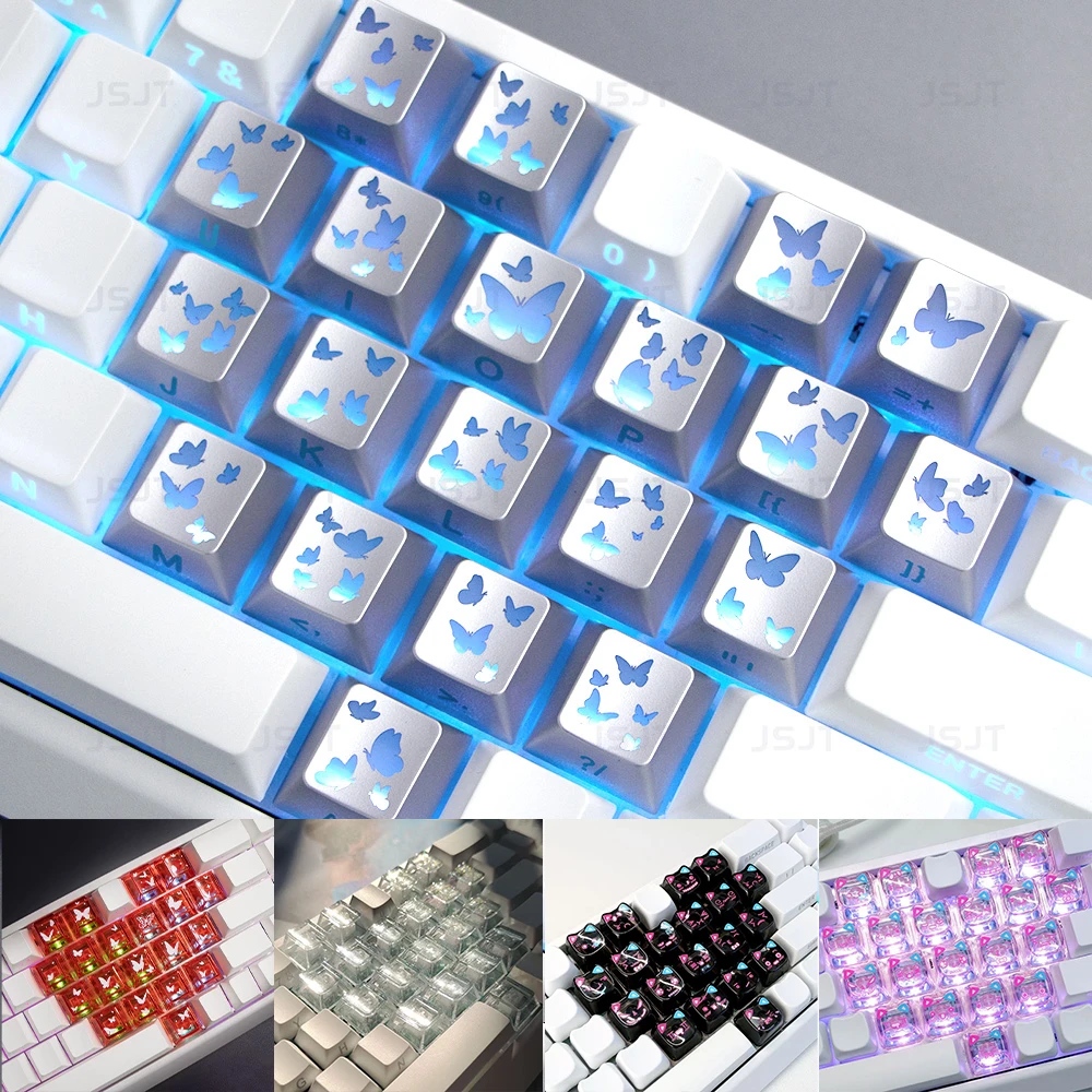 爱心大合集多款爱心键帽透明蝴蝶银色蝴蝶爱心迈从ace68爱心键帽