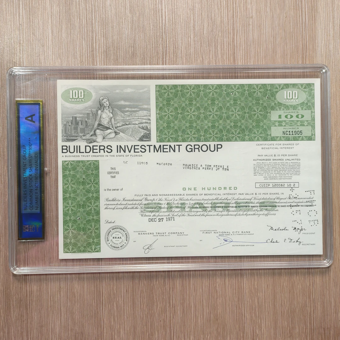 非法定货币非法定货币建造者投资公司纸质票证一件 (已兑付)-HZ