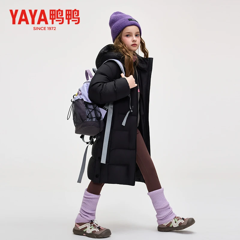 YAYA/鸭鸭儿童羽绒服2025新款男女长款外套中大童极寒厚款童装511