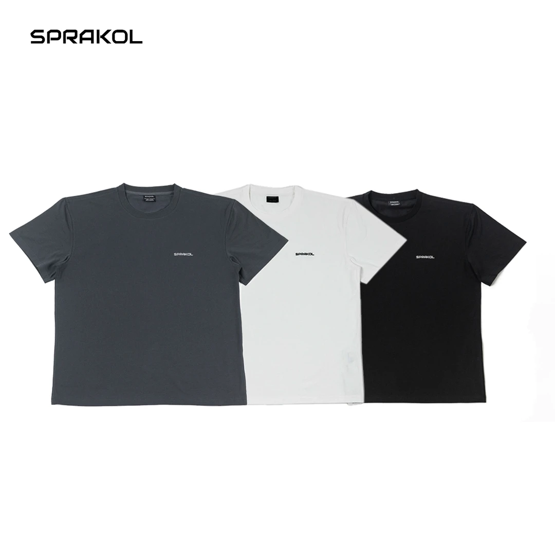 SPRAKOL基础logo短袖百搭凉感T恤圆领速干圆领宽松休闲上衣男女