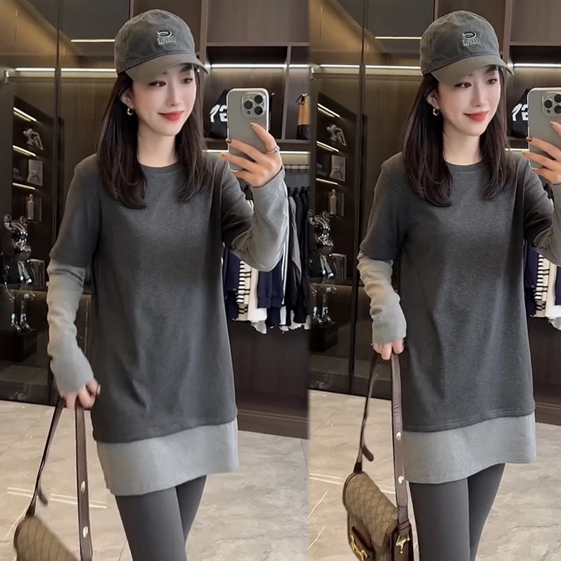 2025秋季新款时尚显瘦气质网红高档洋气女高级百搭宽松大码T恤衫