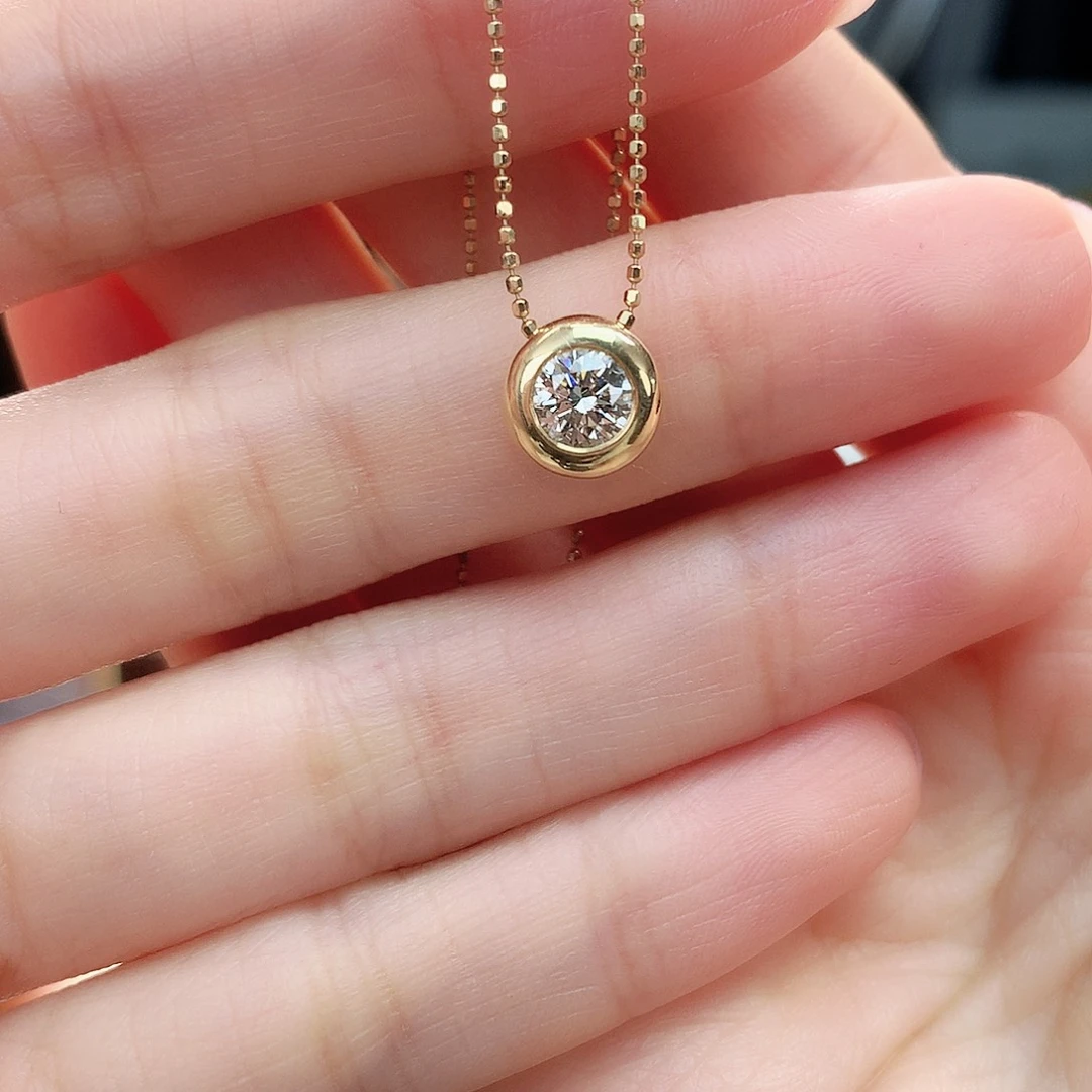 钻石颈饰18K金镶嵌18k金天然钻石项链