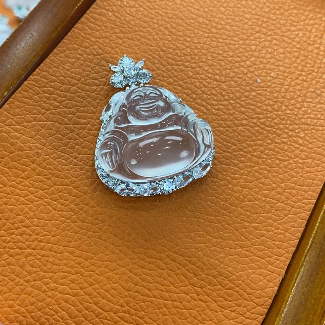 石英质玉吊坠(赠链)银S925镶嵌