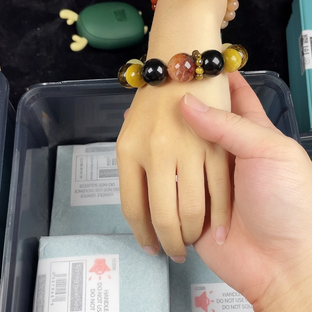 手串水晶银S925镀金镶嵌