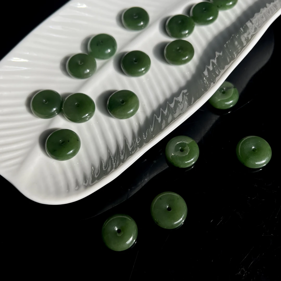 【大鱼甄选】和田玉碧玉平安扣16mm+配件DZ590多样性发其一配饰