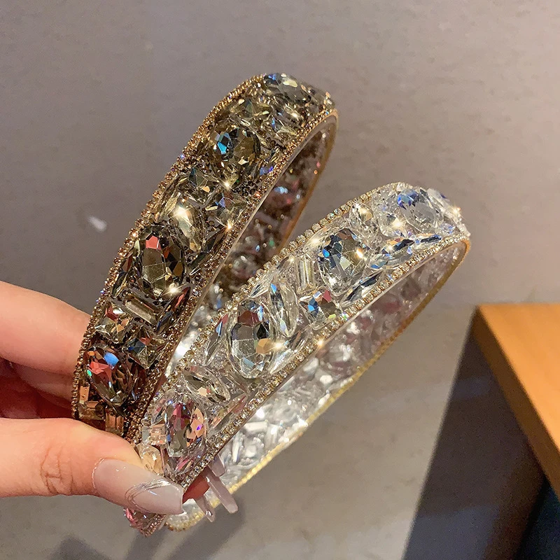 韩国满钻带齿水钻发箍百搭小香风轻奢气质头箍百搭高级感发饰头饰