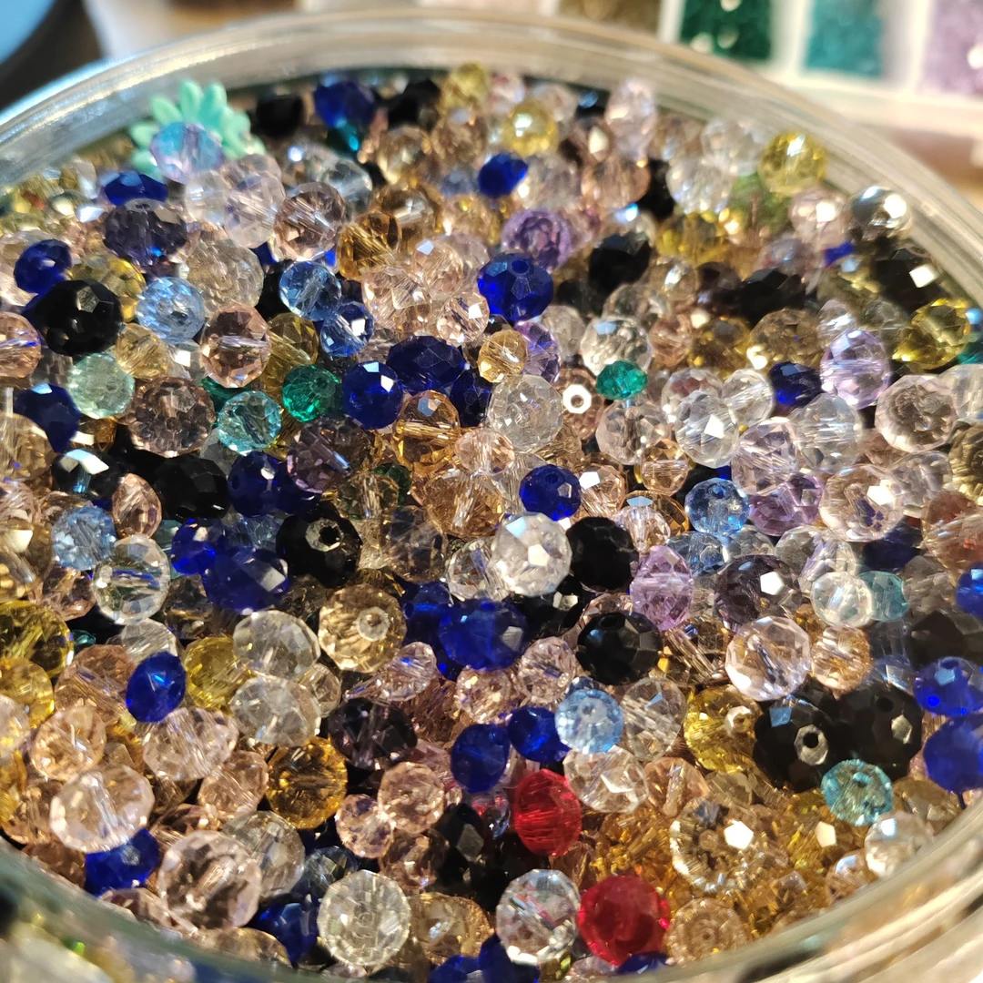 非金属仿水晶手链 彩色切面水晶手链  原创DIY《直播间选货》